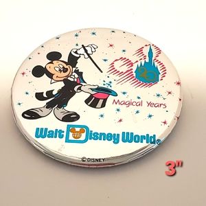 Walt Disney World 20 Magical Years Pin Back Souvenir Pin.